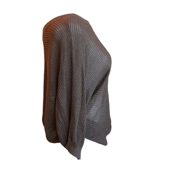 NWT Express Mesh Dolman Knit Sweater Top Taupe Brown Shirt M - Picture 6 of 12